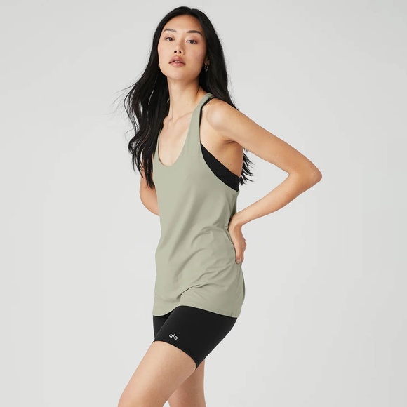 ALO Yoga Don't Get It Twisted Tank in Limestone | XS - Picture 2 of 6